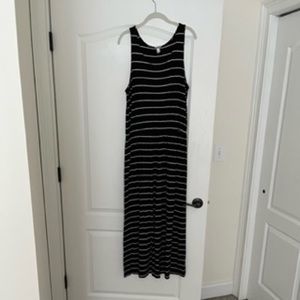 Black striped maxi dress XL